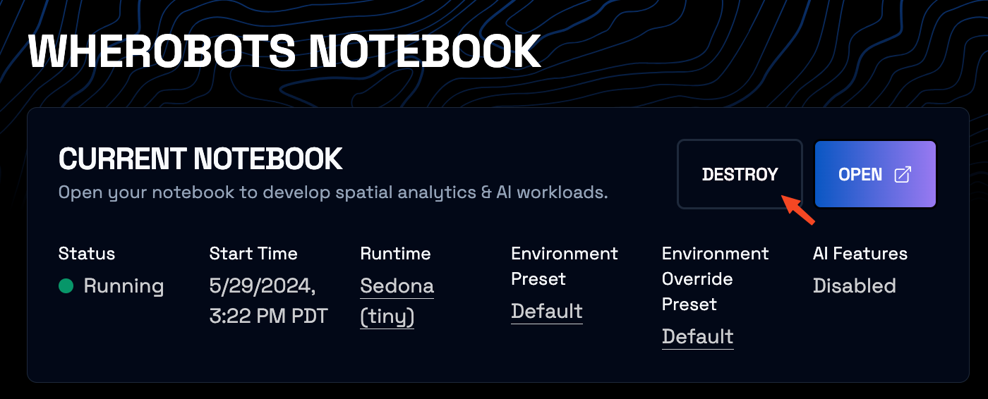 Destroy notebook instance
